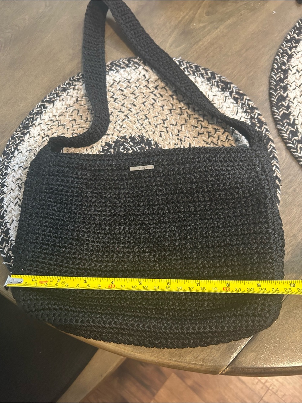 Black Crochet Shoulder Bag by The Sak
